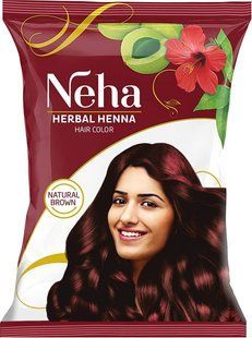 Краска для волос на основе хны (натуральний коричневий) 15гр - Neha Herbals фото
